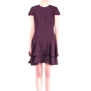 Waverly Grey Purple Dress Natalie Plum tiered scoop neck cottagecore  NWT Sz XS